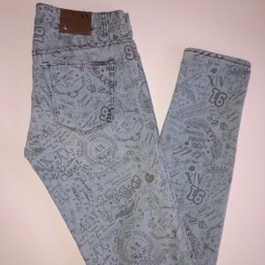 ARMANI EXCHANGE Graffiti Print Light Denim Size 2